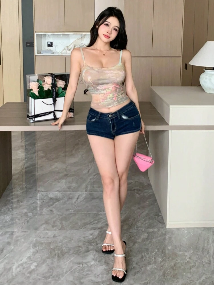 Women's Allover Print Casual Daily Summer Top Tops Crop Women Tops