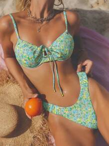 Swim Mod Women's Swimwear Set, Random Print (Copyright Bought),Summer Beach - Multicolor - View 1
