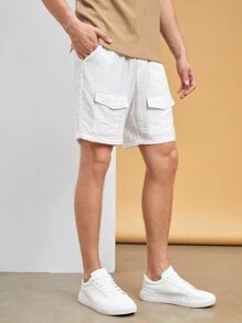 Manfinity NXTstreet New Style Woven Men Casual Pockets Summer Sports Shorts - White - View 4