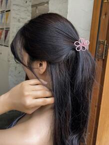 DAZY 女士甜美粉色花朵设计发夹情人节爪夹发夹发夹发夹发夹发夹发夹 - 粉色 - 查看 5