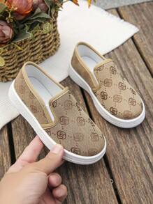 Toddler Boys/Girls Canvas Soft Bottom Non-Slip Comfortable Flat Casual Sneakers, Spring/Autumn - Khaki - View 2