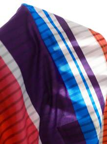 Slaydiva Casual Sling Sọc Nhiều Màu Giả Hố Vải In Toàn Thân Mini Bó Sát Đầm Nữ-H - Nhiều màu - Xem 8