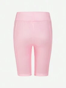 Teen Girl 2pcs Solid Color Basic Short Leggings For Daily Wear - Multicolor - View 3