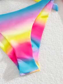 SHEIN Swim Ladies' Bikini Set, PUSH UP And Gather With Underwire, Random Printed Pattern,Summer Beach