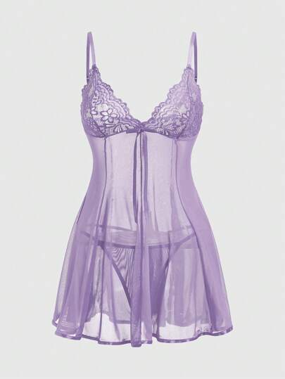 Kawaii مجموعة فستان زلة من الدانتيل والشبكة بطراز شراشيب بسيطة وجذابة، تطيل نسبة خط الخصر وتعزز مظهرك الجذاب