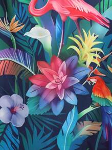 Manfinity RSRT Men's Allover Print Button-Down Short Sleeve Shirt And Drawstring Pocket Shorts Set, Summer Vacation Style, Cozy Outfits - Multicolor - View 5