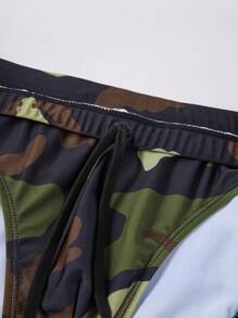 Surfspeed Men Beach Vacation Fashion Camouflage Printed Trunks