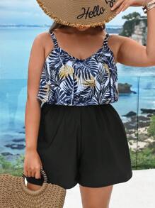 Swim Lushoire Plus Size Women's Stylish One Piece Swimsuit For Summer Beach Vacation