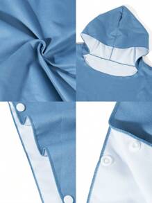 Manfinity Men's Fashionable Loose Button-Up Hooded Cardigan Beach Cover-Up