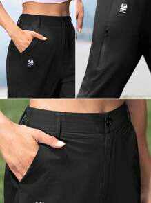 In My Nature 女款印花細節錐形戶外跑步褲 - 黑色 - 查看 10