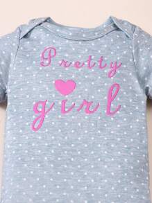 SHEIN Playful Pals 5入組新生兒女寶寶夏季可愛圖案連身衣套裝 - 玫紅色 - 查看 8