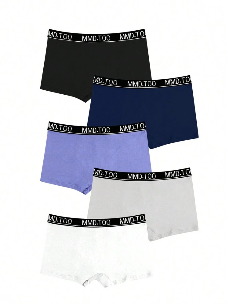Men's 5-Pack Eagle Print Letter Elastic  Boxer Briefs