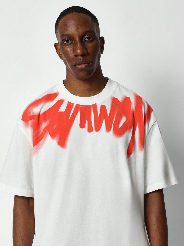 A&M تيشيرت برسم جرافيتي على الرقبة