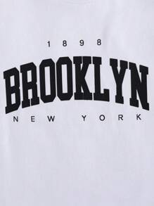 RueChic Camiseta regular com estampa de letras masculinas de algodão e short de duas peças