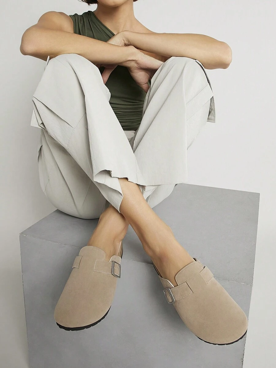 SHUZIA Women's Taupe Suede Clogs Mules Sandals Summer Shoes Spring Shoes Spring Break Easter Mother's Day Present - Coffee Brown - View 1