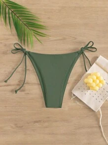 SHEIN Swim Quần bơi nữ đơn giản và trơn hàng ngày - màu xanh lá - Xem 1