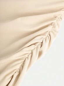 SHEIN Girlism Vestido sin mangas color albaricoque con pliegues en la cintura para adolescentes - Albaricoque - Ver 4