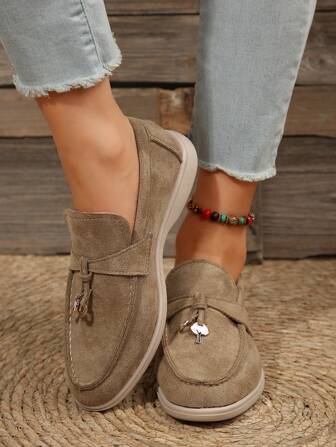 2025年秋季女士时尚一脚蹬便士乐福鞋，平底鞋