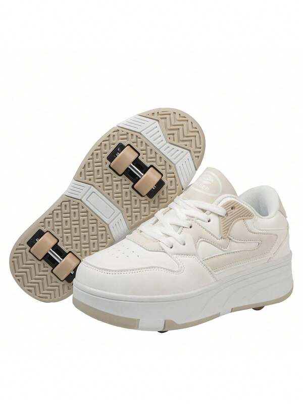 New 4-Wheel Roller Shoes For Students, Multifunctional Shoes For Walking & Sliding, Campus & Outdoor Sports Sneakers With Wheels, Unisex