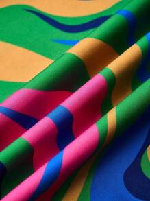 SHEIN Clasi Plus Size Women Stylish Colorful Tie Dye A-Line Skirt - Multicolor - View 4