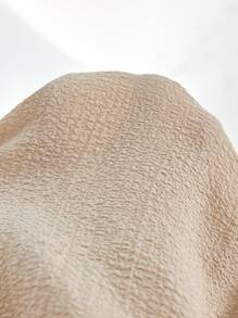 EMERY ROSE 大尺碼女裝時尚純色中袖上衣和長褲套裝 - 杏色 - 查看 8