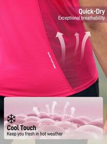 In My Nature 女款夏季速干簡約日常戶外T恤 - 玫紅色 - 查看 4