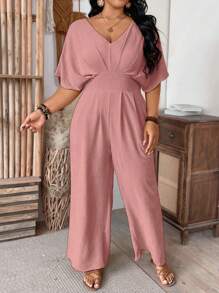 SHEIN Clasi 無背短袖連身褲，通勤款式