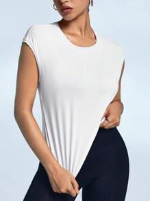 Easithlete Áo lưới thể thao nữ tay ngắn, thiết kế lưng - trắng - Xem 6