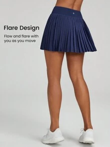 GLOWMODE FeatherFit™-Air Pleated Asymmetrical Pocket Anti-Slip Skirt With Built-In Shorts Light Support Low Impact Tennis Golf Quick Dry Moisture Wicking