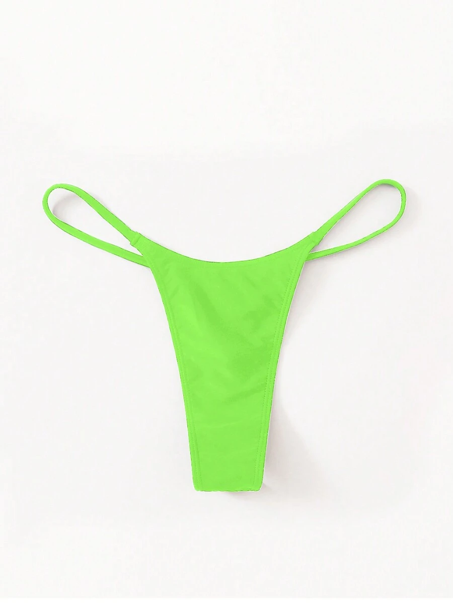 Swim Basics Women's Simple Swimwear Neon Bottom Bathing Suit For Beach Vacation Outfit, Summer