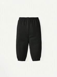 Cozy Pixies Baby Boy Cartoon Graphic Sweatshirt & Sweatpants - Black - View 7