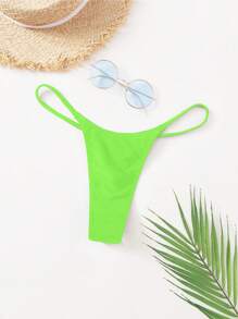 Swim Basics Women's Simple Swimwear Neon Bottom Bathing Suit For Beach Vacation Outfit, Summer