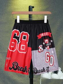 Tween Girl Colorful Letter Printed Sports Shorts