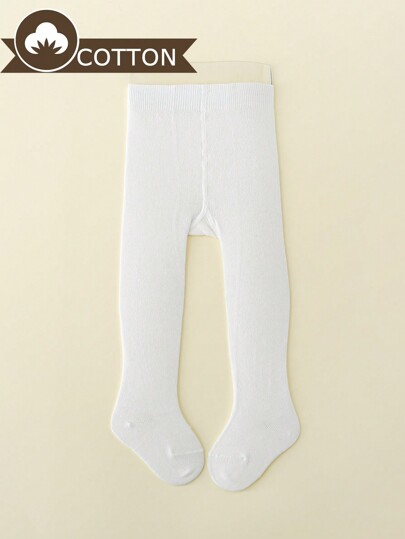 1 peça Collant Opaque Branco para Bebê Menina, Doce e Encantador para Usar no Dia a Dia