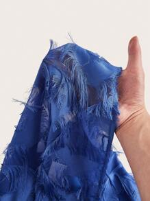 SHEIN Privé Camisa peluda sólida sin mangas con botones en la parte delantera - Azul - Ver 5