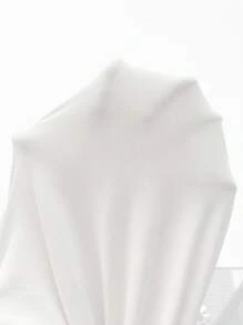 SHEIN EZwear Women's Solid Color High Slit Hem Skirt - White - View 6