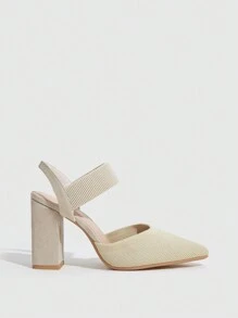 CUCCOO BASICS Woman Shoes Fashionable Classic Apricot Color High Heel Shoes With Removable Ankle Strap For Commuting For Spring And Summer Vacation Shoes Summer Spring Shoes Spring Break Easter