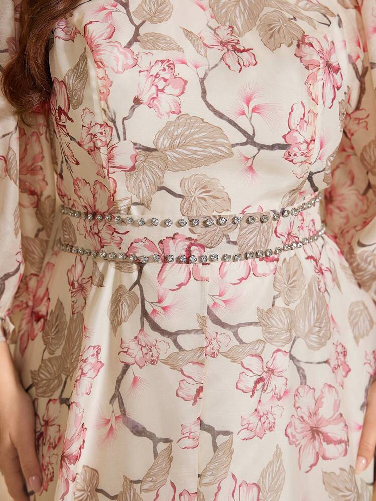 Abito lungo con balze Donna, Rosa | Milano