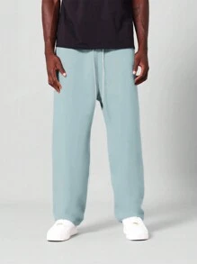 SUMWON Athletic Sweatpants Relaxed Fit Loungewear With Side Pockets Winter Casual Jogger Style Workout Pants Home Leisure Clothing - Baby Blue - View 2