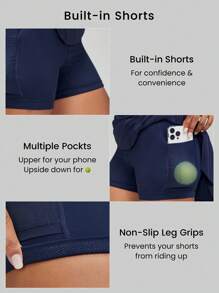 GLOWMODE FeatherFit™-Air Pleated Asymmetrical Pocket Anti-Slip Skirt With Built-In Shorts Light Support Low Impact Tennis Golf Quick Dry Moisture Wicking