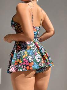 Swim Vcay 假日海滩碎花细肩带连衣裙比基尼套装夏季 - 彩色 - 查看 6