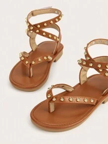 1 Pair Tangerine Roman Style Princess Sandals, All-Match