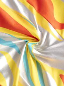 Slaydiva Plus Size Women's Printed Bodycon Casual Jumpsuit - Multicolor - View 8