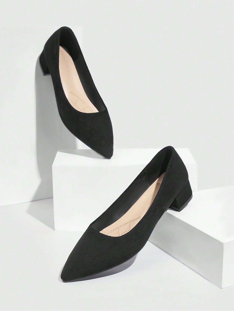 CUCCOO BIZCHIC Woman Shoes Minimalist Point Toe Fashion Versatile Solid Black Flats For Summer Vacation Shoes Summer Elegant Basics Business Casual Business Chic Spring Shoes Spring Break Easter For Christmas Spring Shoes