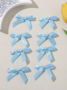 ROMWE Kawaii 8pcs Solid Color Mini Bow Hair Clips, Y2K Style Hair Barrettes Suitable For Side Clip With Short Hair Or Long Braids Valentines Claw Clips