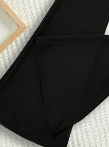 Mulvari 2 piezas Conjunto de top de manga corta con cuello redondo y pantalones casuales de pierna recta con estampado de estrellas de talla grande - Multicolor - Ver 4