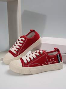 Fall/Winter Women's Casual Sports Shoes 2024 New Style Green Low-Cut Sneakers For Women - Red - View 4