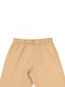 Manfinity Mode Men's Casual Solid Color Tapered Dress Pants - Khaki - View 4