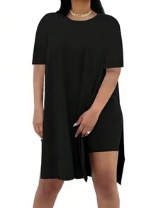 加大碼2件套短袖T恤和短褲套裝