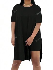 Plus 2-Piece Short Sleeved Tshirts And Shorts Set